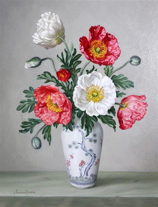 James Noble (1919-1989) Iceland Poppies, 14.5 x 12in.